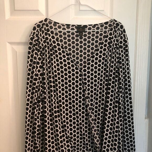 3 for $20 WORTHINGTON Black/White Poly Blouse 3X - Picture 2 of 7